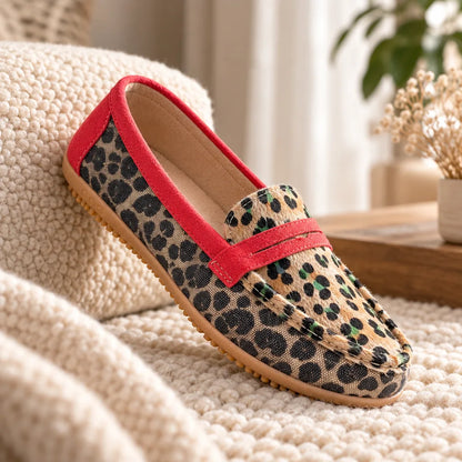 Chausson femme imprimé léopard