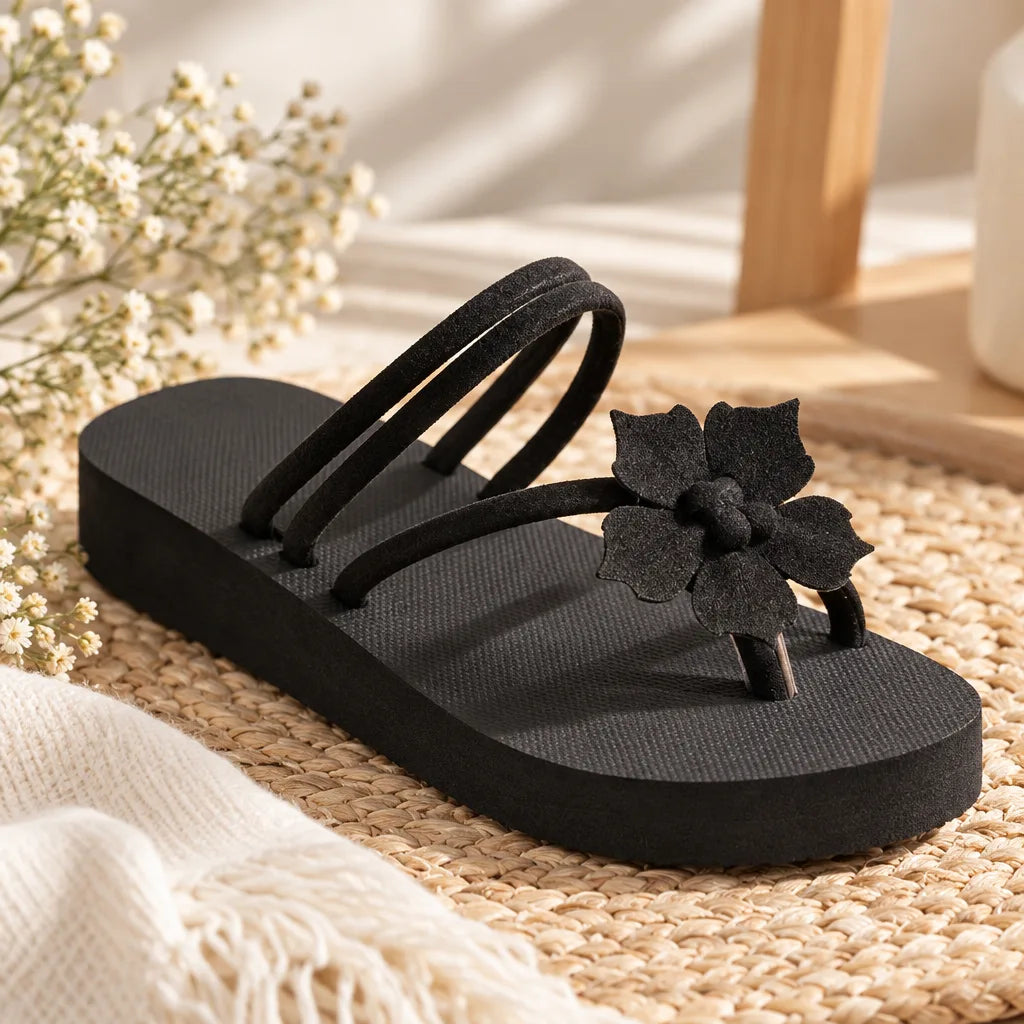 Chaussons femme fleur