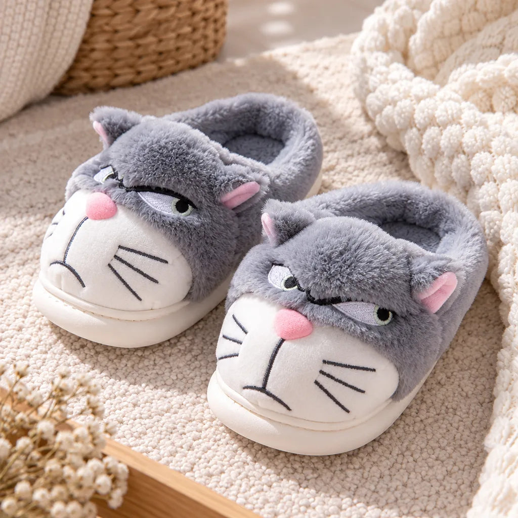 Chausson femme motif chat